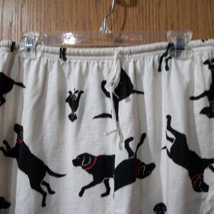 Hatley Ladies Black Labrador  Pajama Pants Sz Large